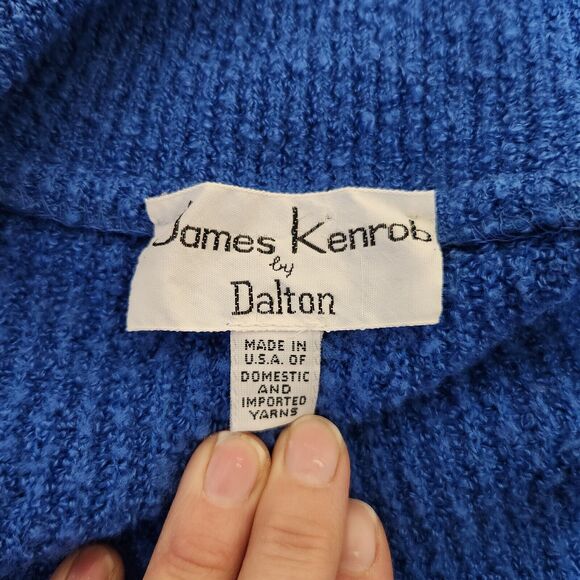 M Vtg Cobalt Blue Open Cardigan Party Artsy Wool Colorful Bright Business Casual - Picture 6 of 8